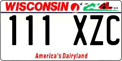 WI license plate 111XZC