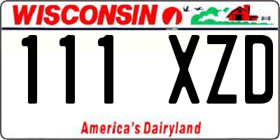 WI license plate 111XZD