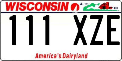 WI license plate 111XZE