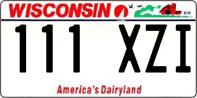 WI license plate 111XZI