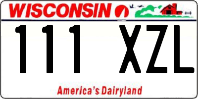 WI license plate 111XZL