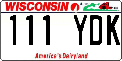 WI license plate 111YDK