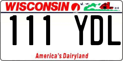 WI license plate 111YDL
