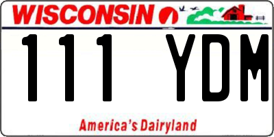WI license plate 111YDM