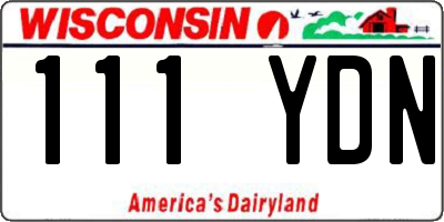 WI license plate 111YDN