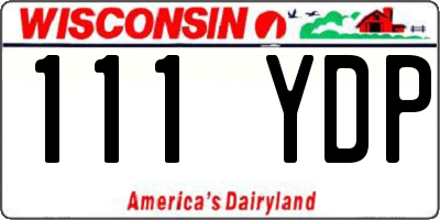 WI license plate 111YDP