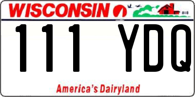 WI license plate 111YDQ