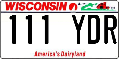 WI license plate 111YDR
