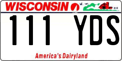 WI license plate 111YDS