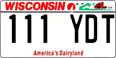 WI license plate 111YDT