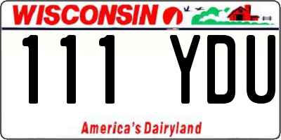 WI license plate 111YDU