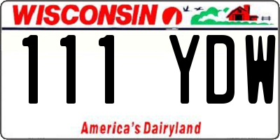 WI license plate 111YDW