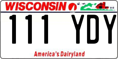 WI license plate 111YDY
