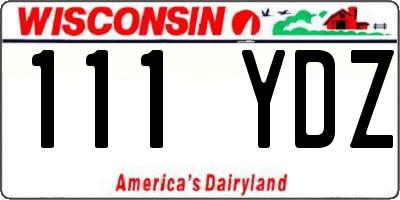 WI license plate 111YDZ