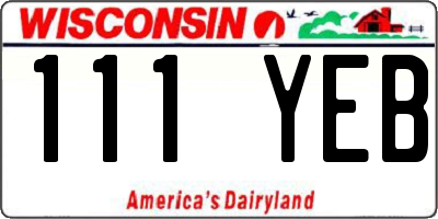 WI license plate 111YEB