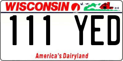 WI license plate 111YED