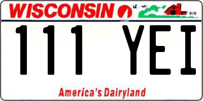 WI license plate 111YEI