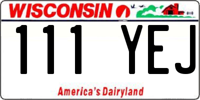 WI license plate 111YEJ