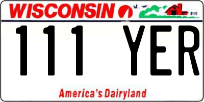 WI license plate 111YER