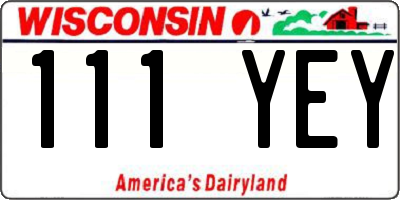 WI license plate 111YEY