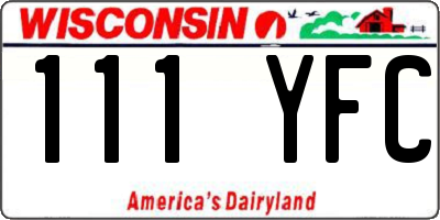 WI license plate 111YFC