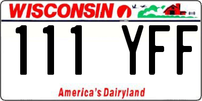 WI license plate 111YFF
