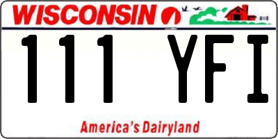 WI license plate 111YFI