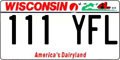 WI license plate 111YFL