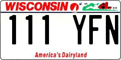 WI license plate 111YFN