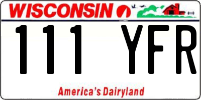 WI license plate 111YFR