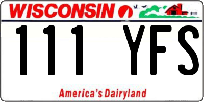 WI license plate 111YFS