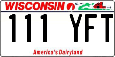 WI license plate 111YFT