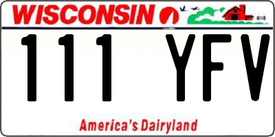 WI license plate 111YFV