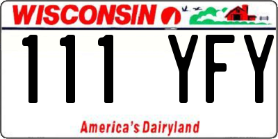 WI license plate 111YFY