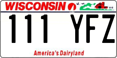 WI license plate 111YFZ