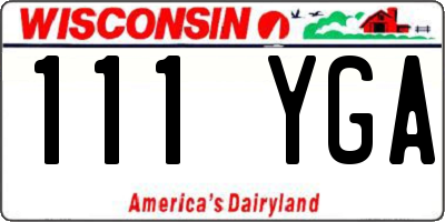 WI license plate 111YGA