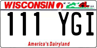 WI license plate 111YGI