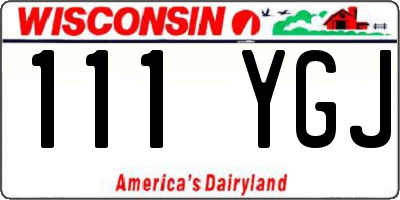 WI license plate 111YGJ