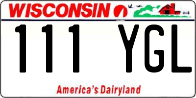 WI license plate 111YGL