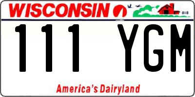 WI license plate 111YGM
