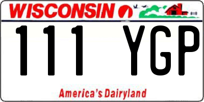 WI license plate 111YGP
