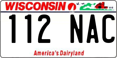 WI license plate 112NAC