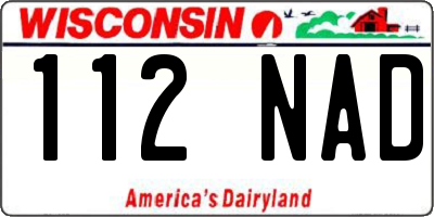 WI license plate 112NAD