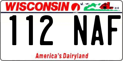 WI license plate 112NAF