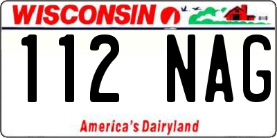 WI license plate 112NAG