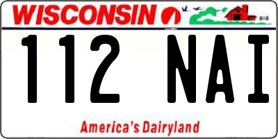 WI license plate 112NAI