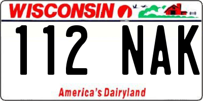 WI license plate 112NAK