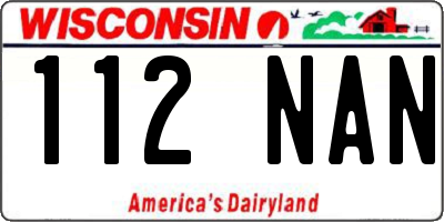 WI license plate 112NAN