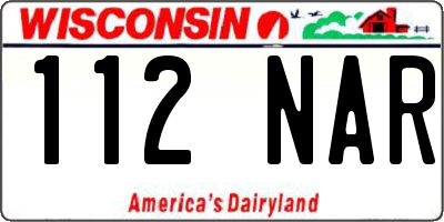 WI license plate 112NAR