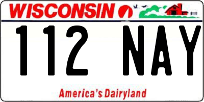 WI license plate 112NAY